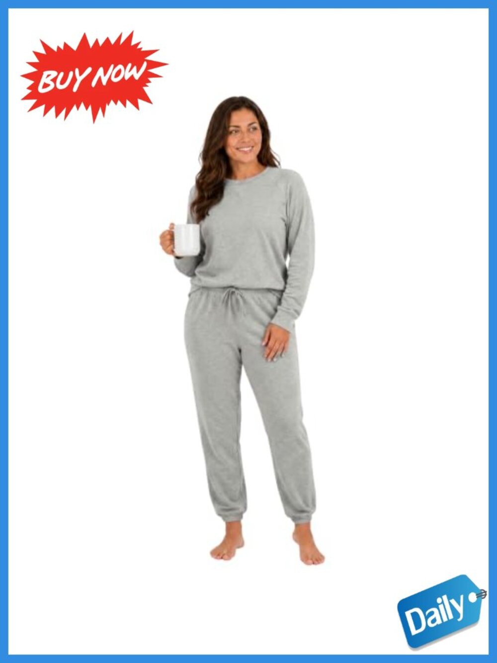 Women's 2-Piece French Terry Jogger Lounge Set Sweatsuit Cozy Travel